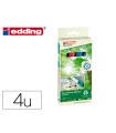 Rotulador edding 21 marcador permanente ecoline 90% reciclado bolsa 4 colores surtidos punta redonda 1,5-3