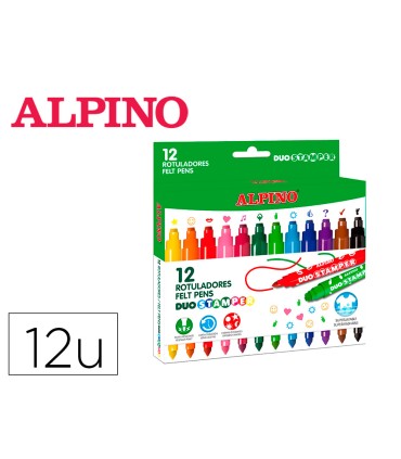 Rotulador alpino duo stamper caja de 12 unidades colores surtidos