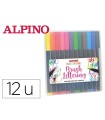 Rotulador alpino punta de pincel lettering estuche de 12 unidades colores surtidos