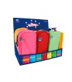 Bolso escolar oxford portatodo kids expositor de 20 unidades colores surtidos