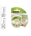 Cinta adhesiva scotch magic invisible 20 mt x 19 mm ecologica en miniportarrollo