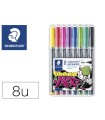 Rotulador staedtler lumocolor permanente art estuche de 8 unidades colores surtidos