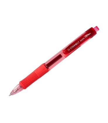 Boligrafo q connect sigma retractil con sujecion de caucho tinta gel 05 mm color rojo