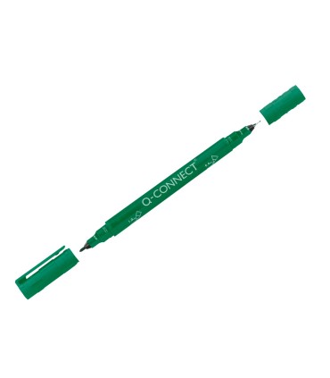 Rotulador q connect marcador permanente doble punta color verde 04 mm y 1 mm