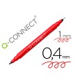 Rotulador q-connect marcador permanente doble punta color rojo 0,4 mm y 1 mm