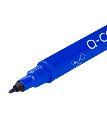 Rotulador q connect marcador permanente doble punta color azul 04 mm y 1 mm