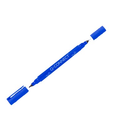 Rotulador q connect marcador permanente doble punta color azul 04 mm y 1 mm