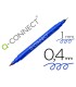 Rotulador q connect marcador permanente doble punta color azul 04 mm y 1 mm