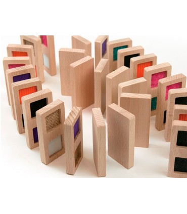 Juego didactico andreutoys domino sensorial texturas madera 28 piezas