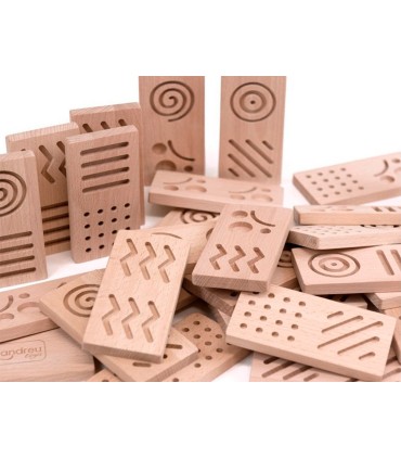 Juego didactico andreutoys domino sensorial madera 28 piezas