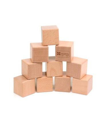 Juego didactico andreutoys 10 cubos sensoriales con sonido madera