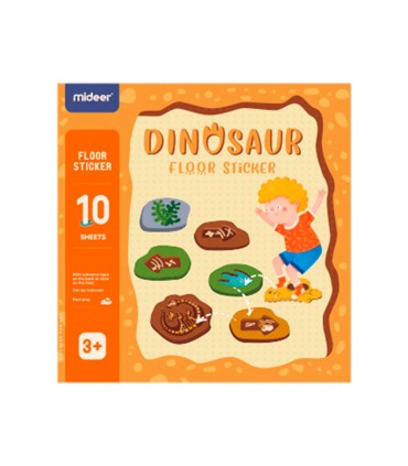 Juego didactico mideer dinosaurio con 64 adhesivos para suelo removibles