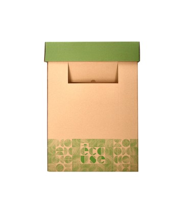 Contenedor papelera reciclaje liderpapel ecouse carton 100 reciclado y reciclable 70 litros 450x350x650 mm