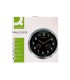 Reloj q connect de pared metalico redondo 355 cm movimiento silencioso color cromado con esfera negra