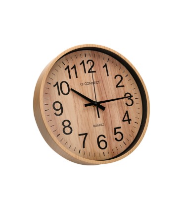 Reloj q connect de pared de plastico redondo 257 cm movimiento silencioso color madera natural