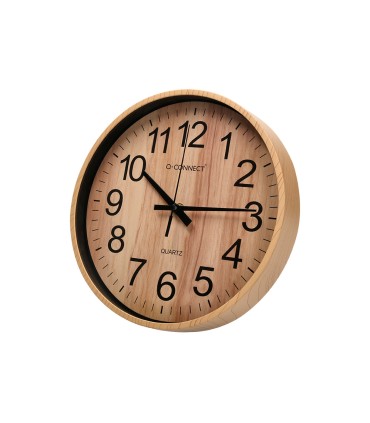 Reloj q connect de pared de plastico redondo 257 cm movimiento silencioso color madera natural