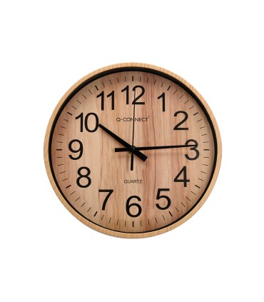 Reloj q connect de pared de plastico redondo 257 cm movimiento silencioso color madera natural