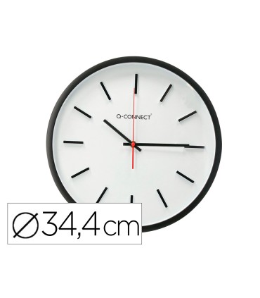 Reloj q connect de pared de plastico redondo 344 cm movimiento silencioso color negro