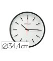 Reloj q-connect de pared de plastico redondo 34,4 cm movimiento silencioso color negro