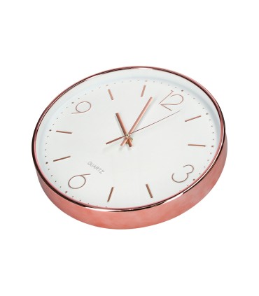 Reloj q connect de pared metalico redondo 305 cm movimiento silencioso color rosa dorado