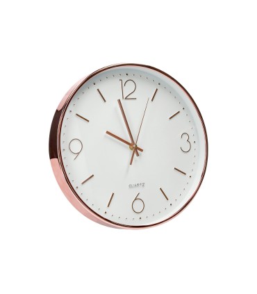 Reloj q connect de pared metalico redondo 305 cm movimiento silencioso color rosa dorado