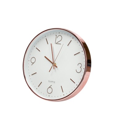 Reloj q connect de pared metalico redondo 305 cm movimiento silencioso color rosa dorado