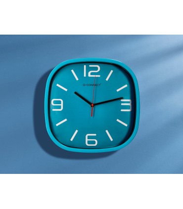 Reloj q connect de pared de plastico redondo 30 cm movimiento silencioso color azul