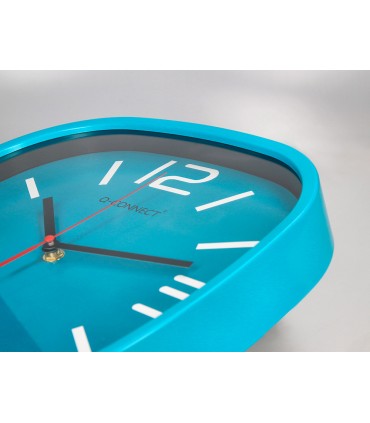 Reloj q connect de pared de plastico redondo 30 cm movimiento silencioso color azul