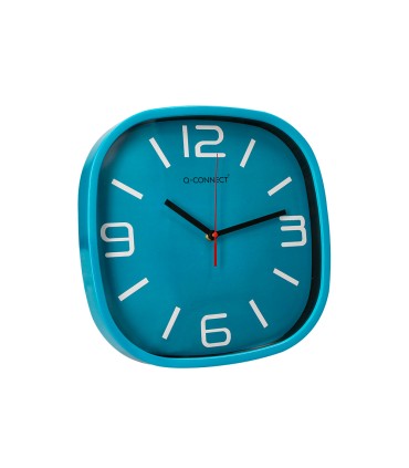 Reloj q connect de pared de plastico redondo 30 cm movimiento silencioso color azul