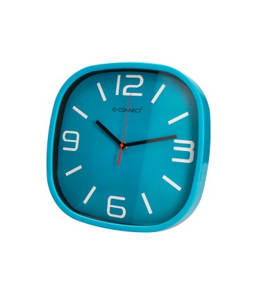 Reloj q connect de pared de plastico redondo 30 cm movimiento silencioso color azul