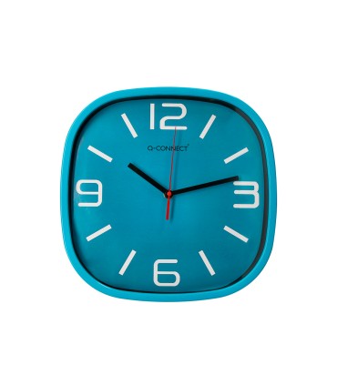 Reloj q connect de pared de plastico redondo 30 cm movimiento silencioso color azul