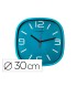 Reloj q connect de pared de plastico redondo 30 cm movimiento silencioso color azul