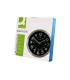 Reloj q connect de pared metalico redondo 25 cm movimiento silencioso color negro con esfera cromado