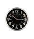 Reloj q connect de pared metalico redondo 25 cm movimiento silencioso color negro con esfera cromado