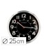 Reloj q connect de pared metalico redondo 25 cm movimiento silencioso color negro con esfera cromado