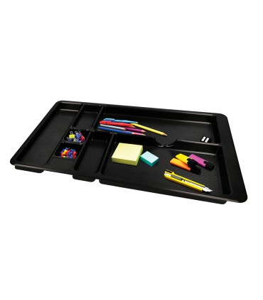 Bandeja organizadora q connect de cajones color negro 364x225x21 mm