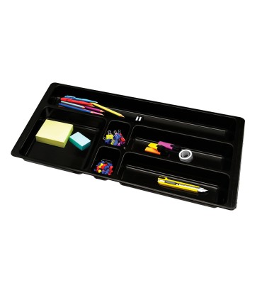 Bandeja organizadora q connect de cajones color negro 344x160x33 mm