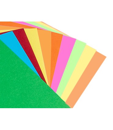 Bloc trabajos manuales liderpapel cartulina 240x315mm 10 hojas 5 colores neon 5 colores intensos