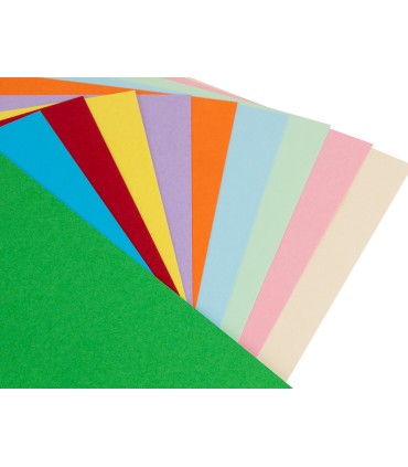 Cartulina liderpapel a4 180g m2 25 colores surtidos paquete de 100 hojas