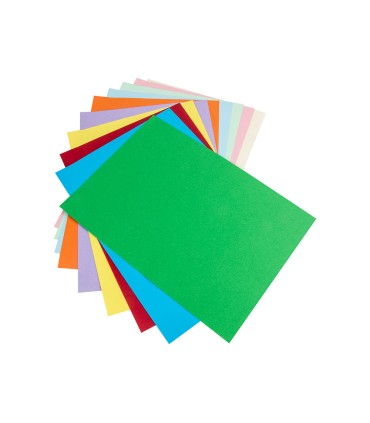 Cartulina liderpapel a4 180g m2 25 colores surtidos paquete de 100 hojas