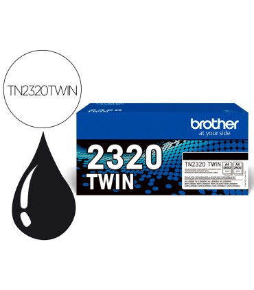 Toner brother tn 2320 dcpl2520dw 2540d mfcl2700dw 2720dw 2740dw negro 2600 paginas pack 2 unidades