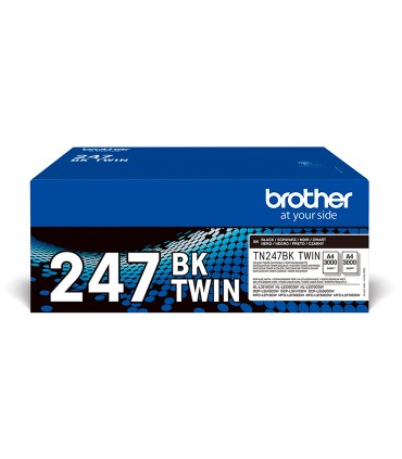 Toner brother tn247bk dcp l3510cdw hl l3270cdw mfc l3710cw negro 3000 paginas pack 2 unidades