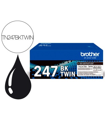 Toner brother tn247bk dcp l3510cdw hl l3270cdw mfc l3710cw negro 3000 paginas pack 2 unidades