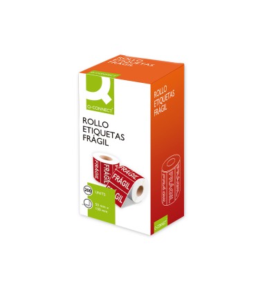 Etiqueta q connect fragil 50x100 mm rollo de 200 unidades