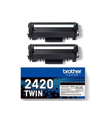 Toner brother tn2420twin para dcp l2510 2530 2550 hl l2375 negro 3000 paginas pack 2 unidades