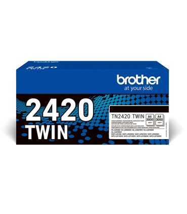 Toner brother tn2420twin para dcp l2510 2530 2550 hl l2375 negro 3000 paginas pack 2 unidades