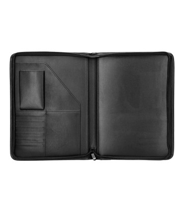 Carpeta portafolios cremallera con bolsa para movil y tarjetero color negro 260x355 mm