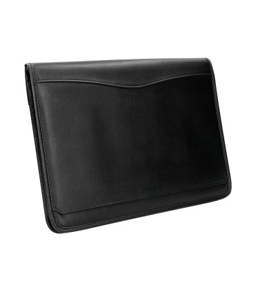 Carpeta portafolios cremallera con bolsa para movil y tarjetero color negro 260x355 mm