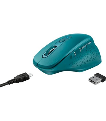 Raton trust ozaa optico inalambrico 2400dpi 6 botones usb 20 azul