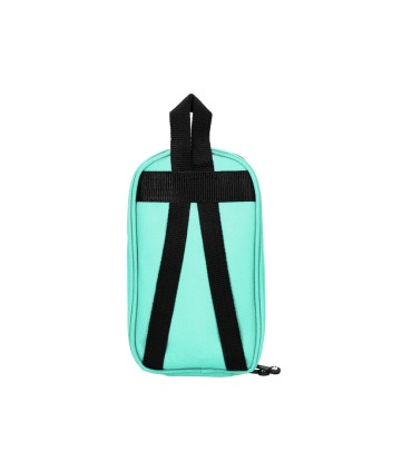 Bolso escolar portatodo antartik forma de mochila con bolsillo y 4 departamentos color menta 230x50x120 mm